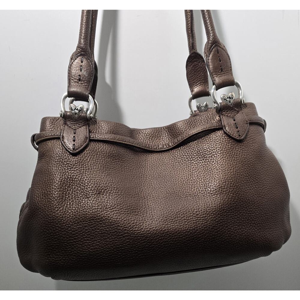 Brighton Lolita Masterpiece Col Leather Shoulder Bag Brown 3D Applique MSRP $350 - Picture 7 of 16